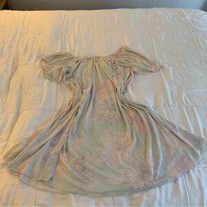 Stunning Vintage Floral Pastel Sheer Chemise Dress Tinic